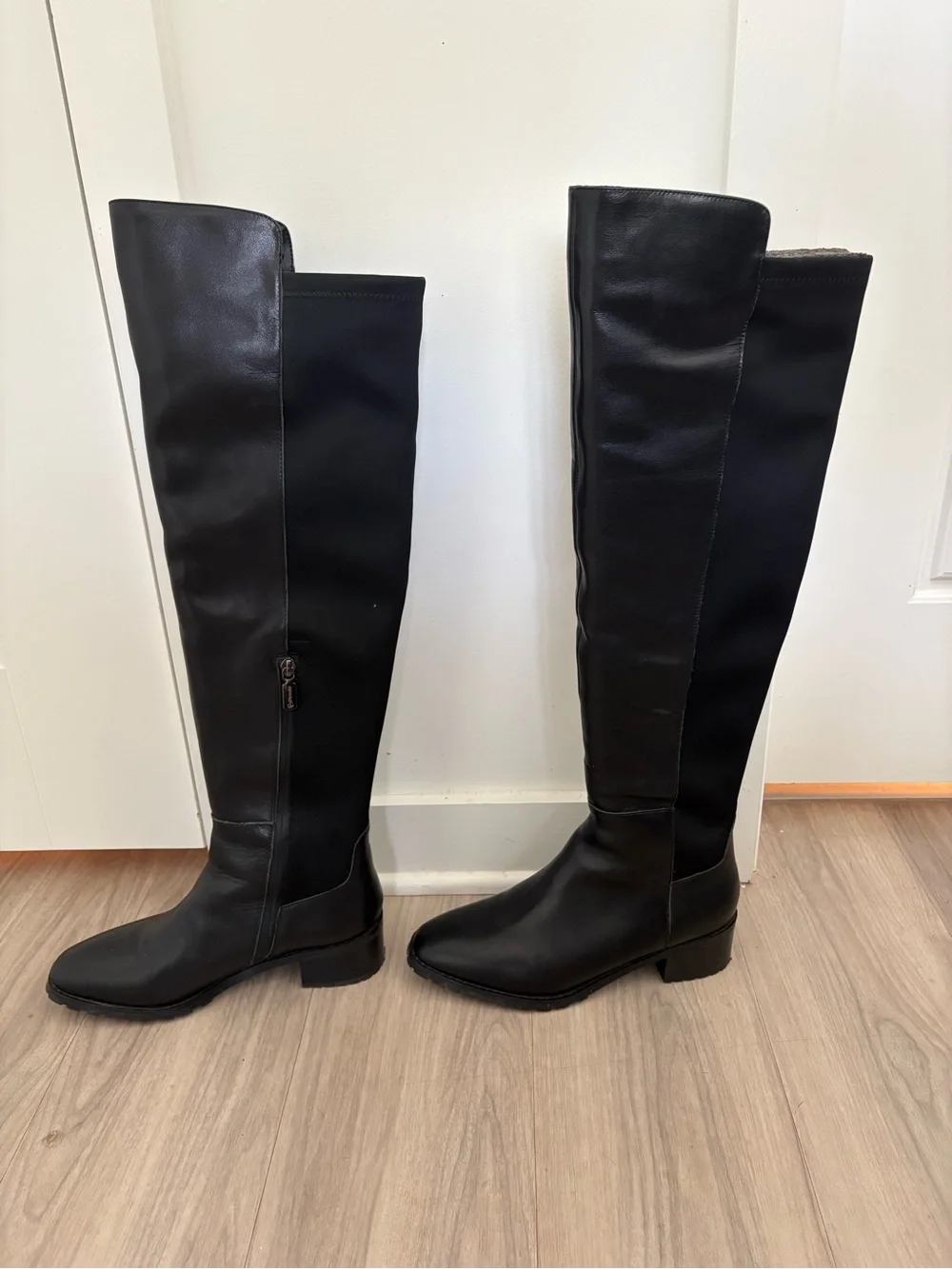 Blondo Black Over-the-Knee Faux Leather Riding Boots